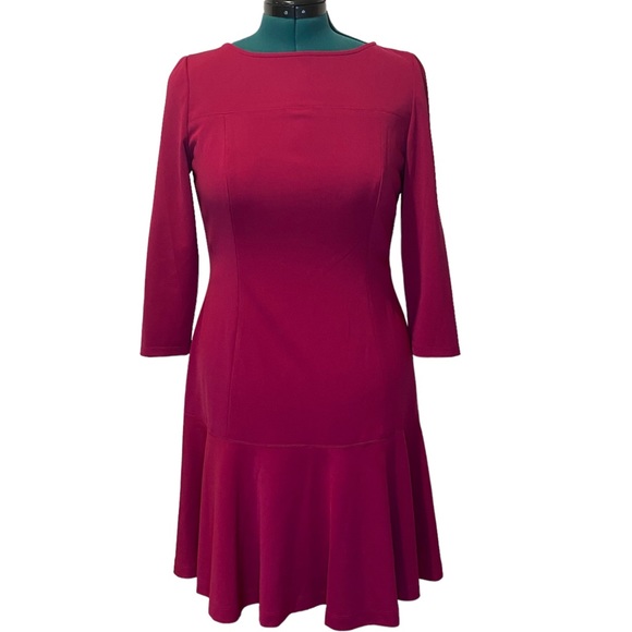 NWOT Nine West Magenta Business Professional Pink 3/4 Sleeve Dress. Size 12. - Picture 1 of 14